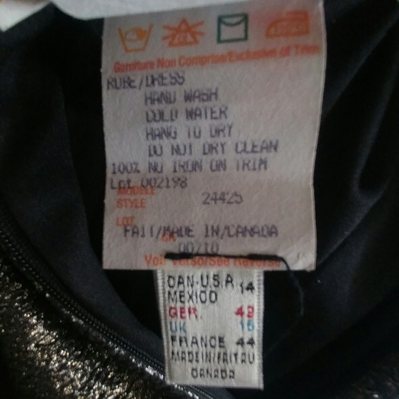 VTG Joseph Ribkoff Metallic Gold Black Dress Gown - Picture 8 of 8